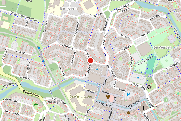 Brandweer-melding op Middenhof, Almere op 6 mei, kaart-overzicht