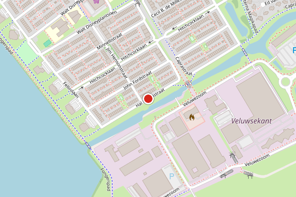 Brandweer-melding op Hal Roachstraat, Almere op 6 mei, kaart-overzicht