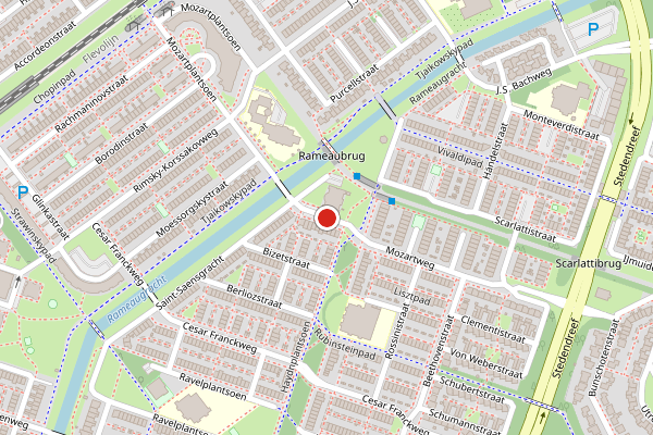 Brandweer-melding op Mozartweg, Almere op 3 juli, kaart-overzicht