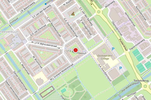 Brandweer-melding op J.T.P. Bijhouwerhof, Almere op 8 mei, kaart-overzicht