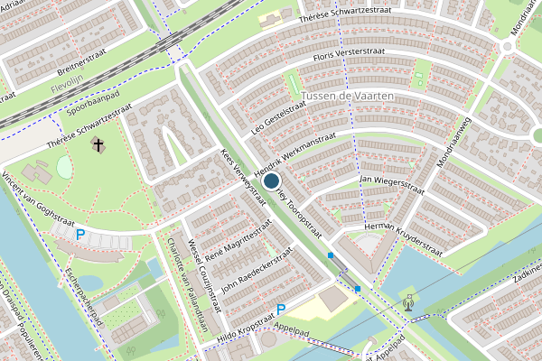 Politie-melding op Charley Tooropstraat, Almere op 8 mei, kaart-overzicht