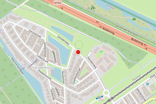 Brandweer-melding op Sieradenweg, Almere op 10 juli, kaart-overzicht