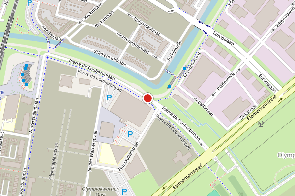 Brandweer-melding op Pierre de Coubertinlaan, Almere op 14 juli, kaart-overzicht