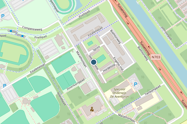 Politie-melding op Steeplechase, Almere op 13 juli, kaart-overzicht