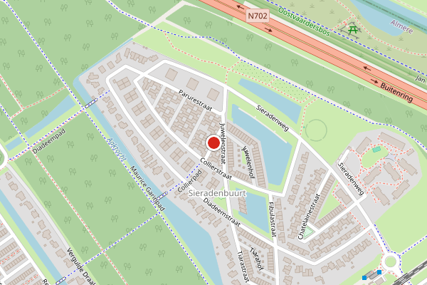 Brandweer-melding op Chokerstraat, Almere op 9 mei, kaart-overzicht