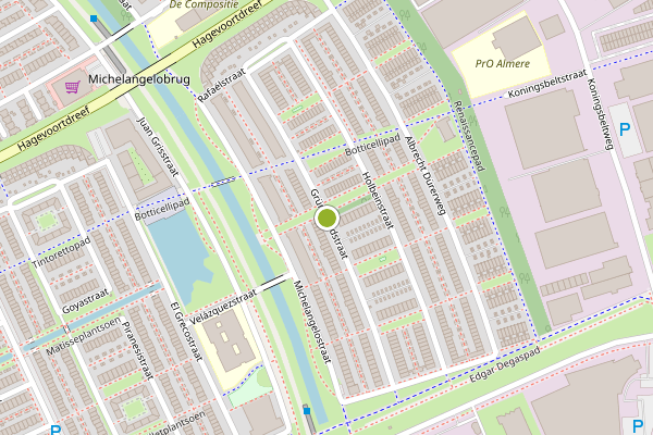 Ambulance-melding op Grunewaldstraat, Almere op 9 mei, kaart-overzicht