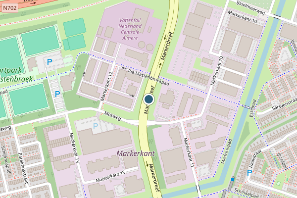 Politie-melding op Markerdreef, Almere op 9 mei, kaart-overzicht