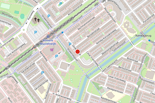 Brandweer-melding op Glinkastraat, Almere op 17 juli, kaart-overzicht