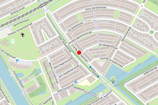 Brandweer-melding op Charley Tooropstraat, Almere op 19 juli, kaart-overzicht