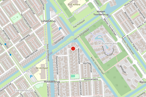 Brandweer-melding op Mauritiusstraat, Almere op 11 mei, kaart-overzicht