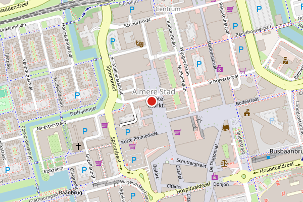 Brandweer-melding op Grote Markt, Almere op 27 juli, kaart-overzicht