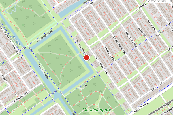Brandweer-melding op Decemberpad, Almere op 28 juli, kaart-overzicht