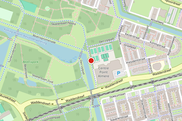 Brandweer-melding op Beatrixpark, Almere op 28 juli, kaart-overzicht