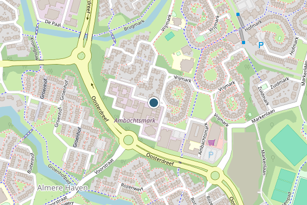 Politie-melding op Ambachtsmark, Almere op 1 augustus, kaart-overzicht