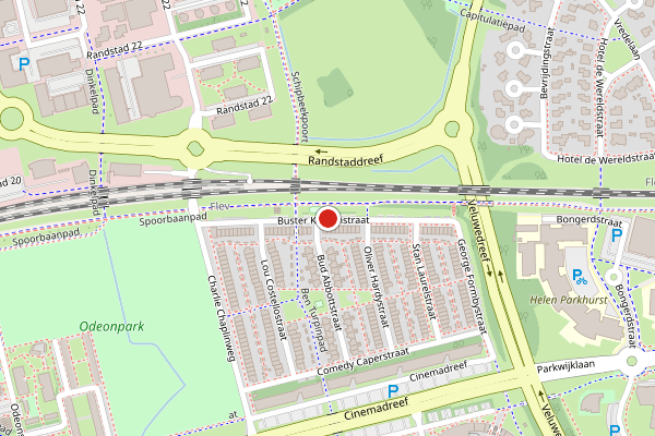 Brandweer-melding op Buster Keatonstraat, Almere op 1 augustus, kaart-overzicht
