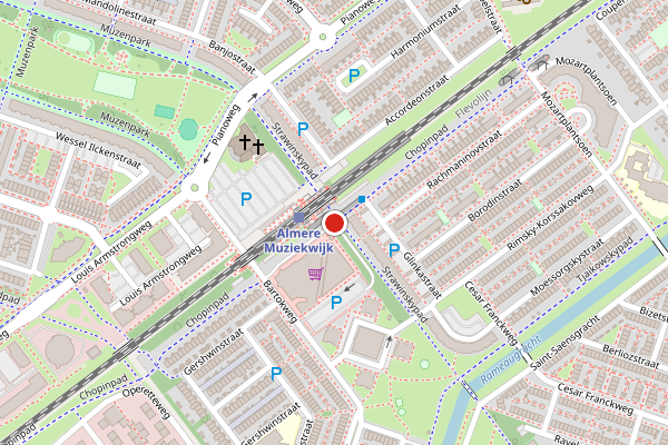 Brandweer-melding op Chopinpad, Almere op 2 augustus, kaart-overzicht