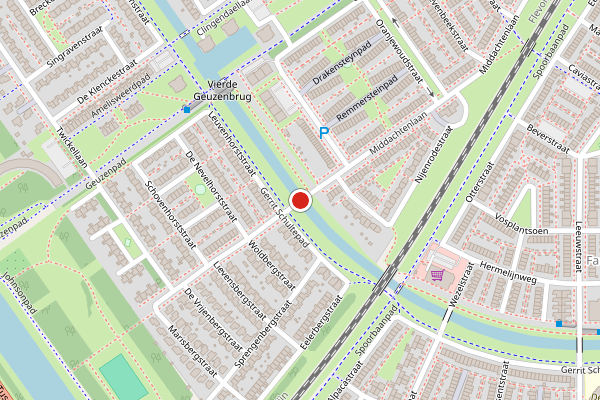 Brandweer-melding op Middachtenbrug, Almere op 3 augustus, kaart-overzicht