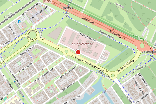 Brandweer-melding op De Striptekenaar, Almere op 4 augustus, kaart-overzicht