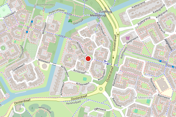 Brandweer-melding op Achterwerf, Almere op 5 augustus, kaart-overzicht