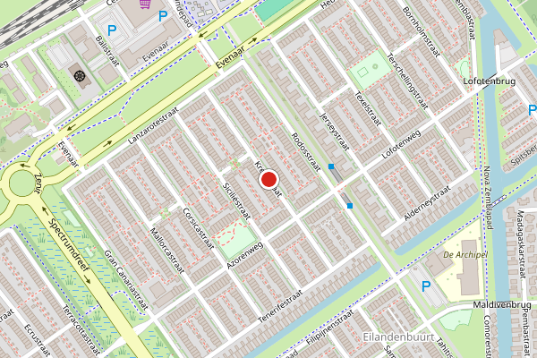 Brandweer-melding op Kretastraat, Almere op 25 mei, kaart-overzicht