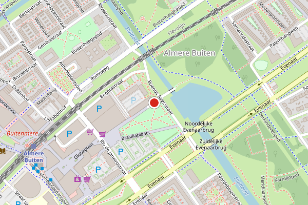 Brandweer-melding op Buenos Airesstraat, Almere op 28 mei, kaart-overzicht