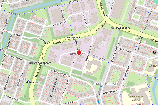 Brandweer-melding op Markerkant 15, Almere op 29 mei, kaart-overzicht