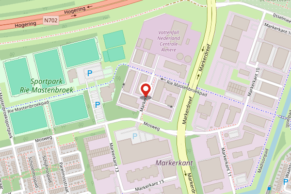 Brandweer-melding op Markerkant 12, Almere op 29 april, kaart-overzicht