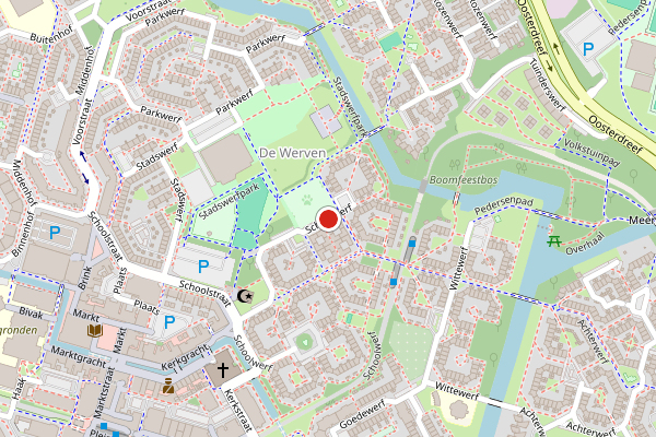 Brandweer-melding op Schoolwerf, Almere op 4 juni, kaart-overzicht
