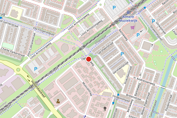 Brandweer-melding op Operetteweg, Almere op 4 juni, kaart-overzicht