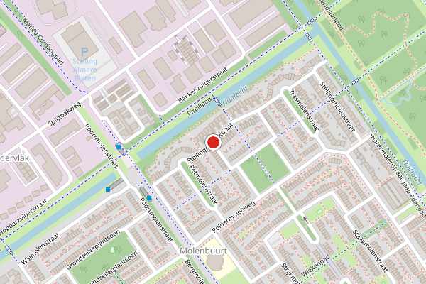 Brandweer-melding op Stellingmolenstraat, Almere op 6 juni, kaart-overzicht