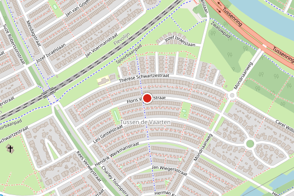 Brandweer-melding op Floris Versterstraat, Almere op 8 juni, kaart-overzicht