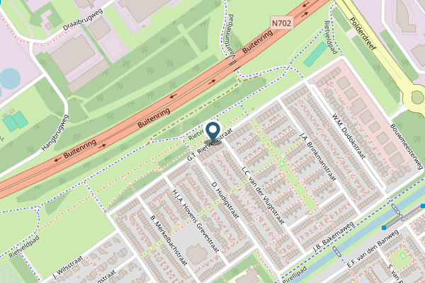 Politie-melding op G.T. Rietveldstraat, Almere op 24 april, kaart-overzicht