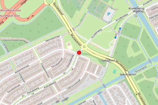Brandweer-melding op Preludeweg, Almere op 14 juni, kaart-overzicht