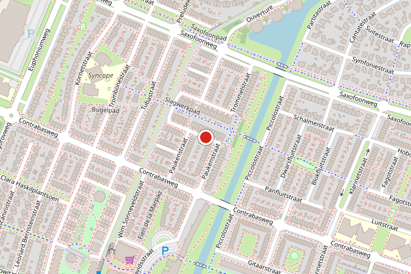 Brandweer-melding op Paukenstraat, Almere op 14 juni, kaart-overzicht