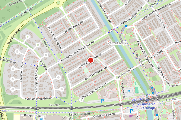 Brandweer-melding op Gustaaf Gelderstraat, Almere op 20 juni, kaart-overzicht
