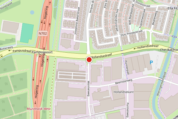Brandweer-melding op Wormerweg, Almere op 25 juni, kaart-overzicht
