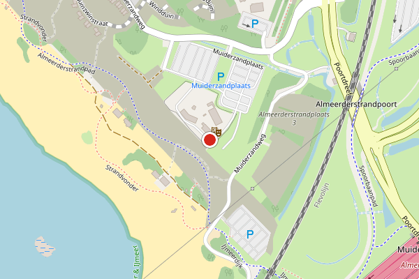 Brandweer-melding op Muiderzandplaats, Almere op 27 juni, kaart-overzicht
