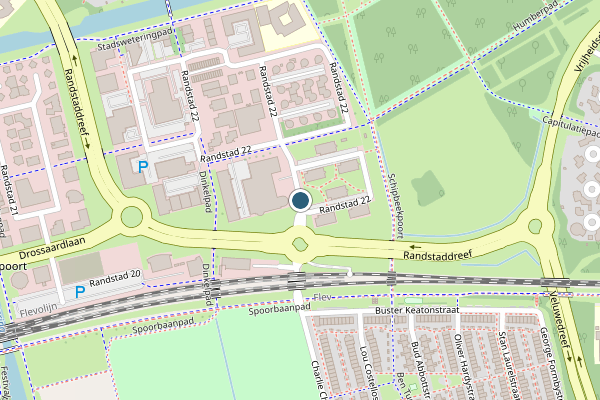 Politie-melding op Randstad 22, Almere op 27 juni, kaart-overzicht